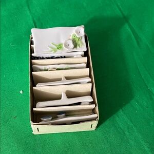 Ceramic Napkin Holders with Floral Design